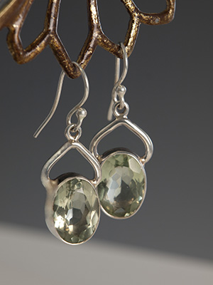 Prasiolite Earrings in Sterling Silver